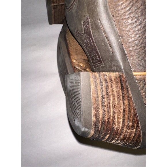 Pre-owned ARIAT Boots Women Brown Oiled Leather Dixie 21286 Cowboy Rowdy 7B - Picture 7 of 9